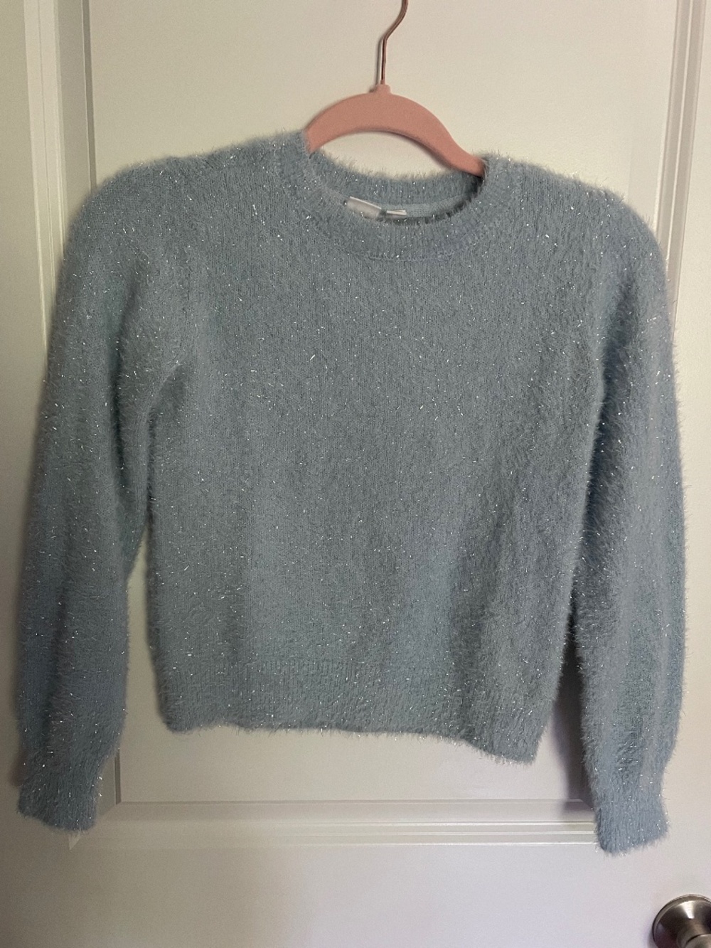 Gap kids light blue with silver glitter sweater